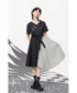 Pin Detail Contrast Wrap Dress